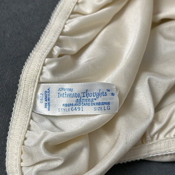 Vintage JCPenney Intimate Thoughts Adonna Half Slip Large Floral Jacquard Lace - Picture 5 of 7